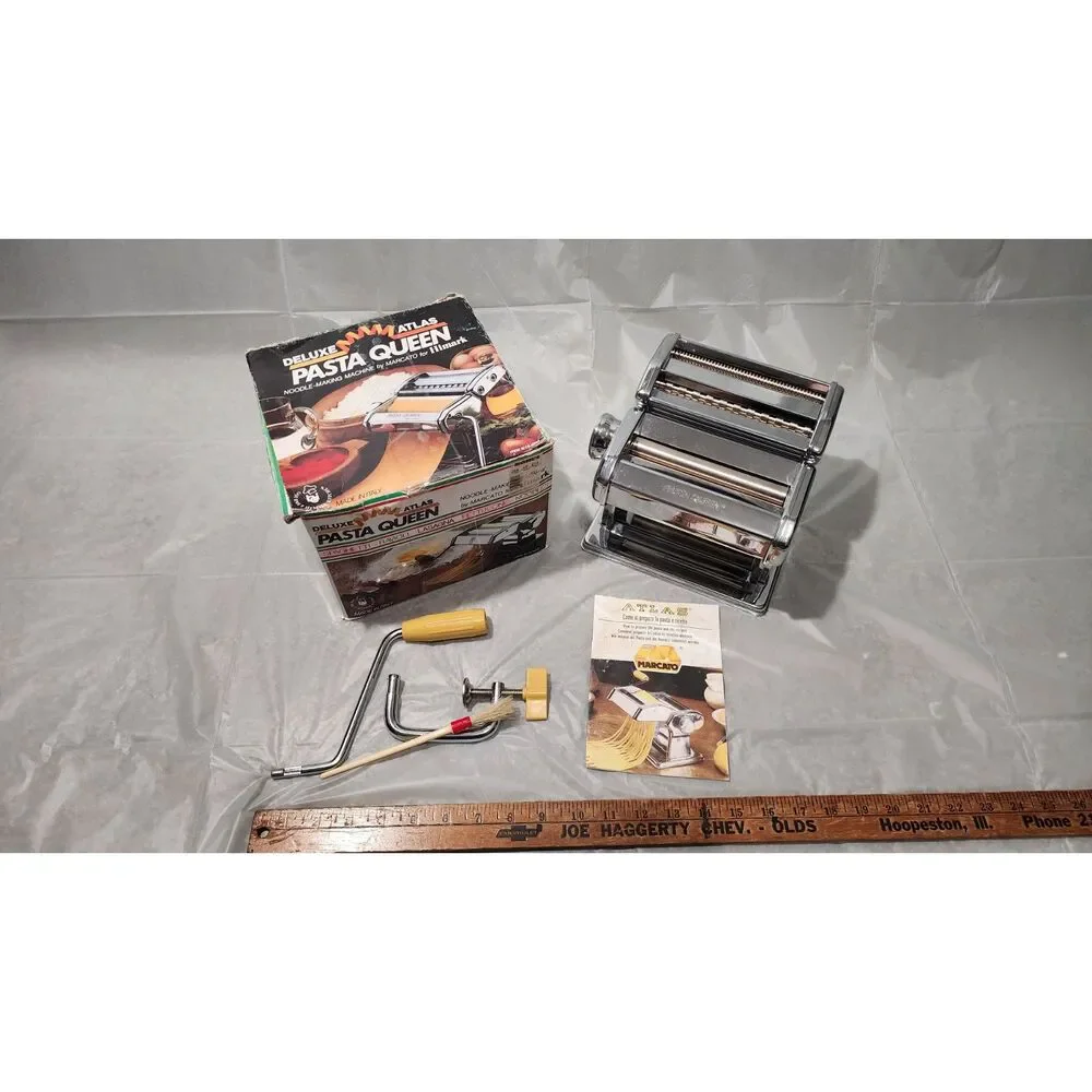 Marcato Atlas Pasta Machine Made in Italy Pasta Queen Noodle Maker w Clamp & Box